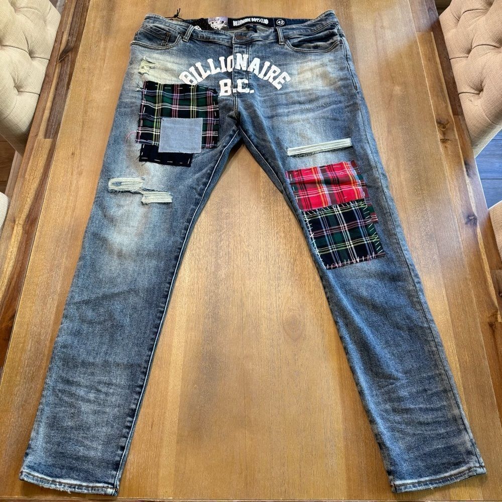 New Billionaire Boys Club 42x33 Slim BB Clubhouse‎ Stretch Button Fly Jeans